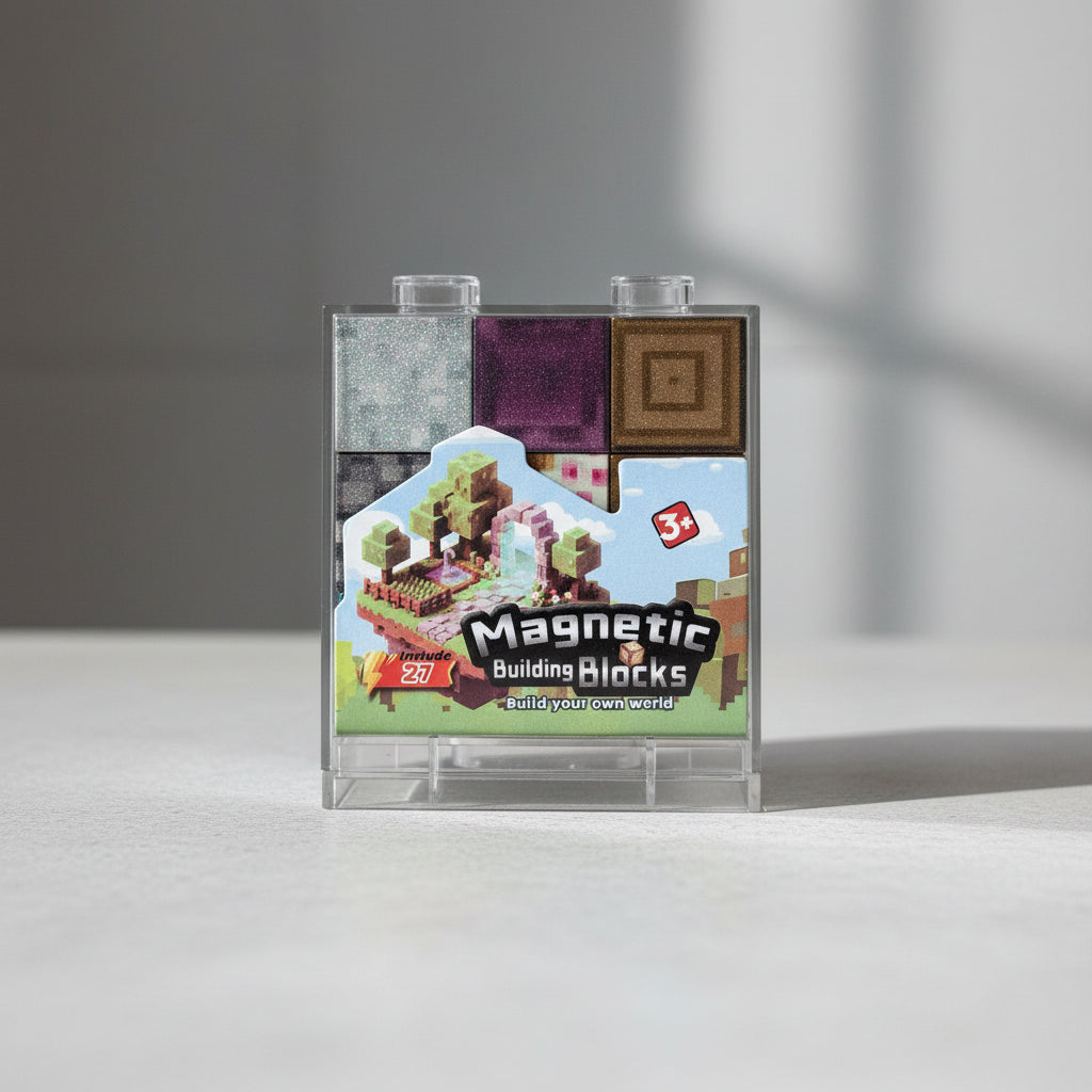 Cubos Magneticos Caja Crista Bloque 27 Piezas Minecraft Iman