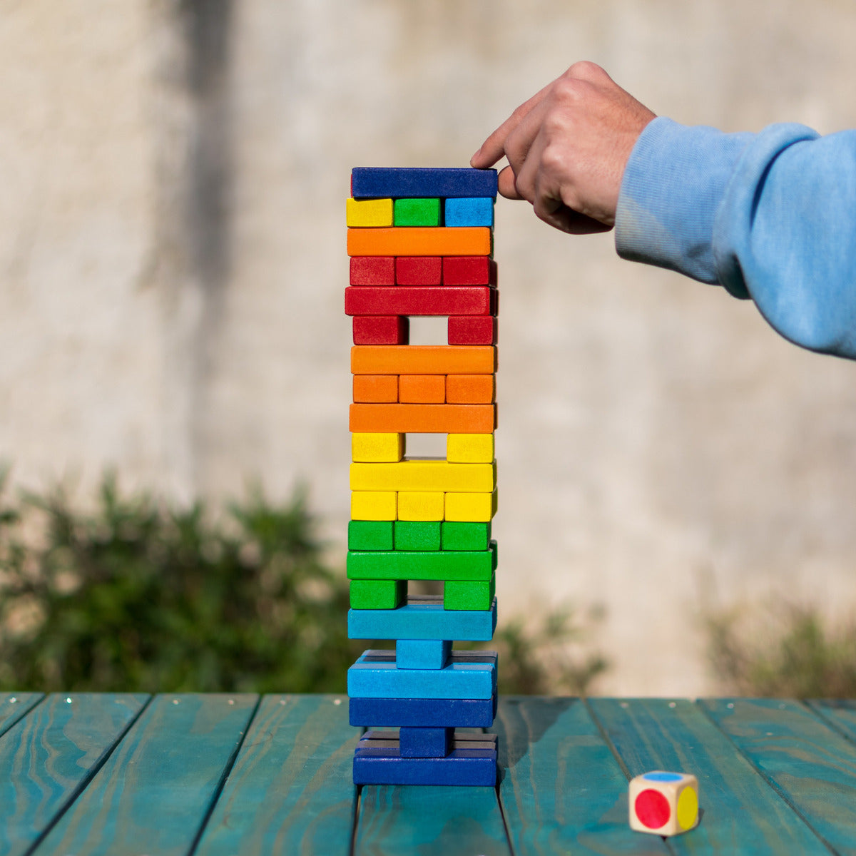 Jenga De Madera Para Niños Torre De Colores