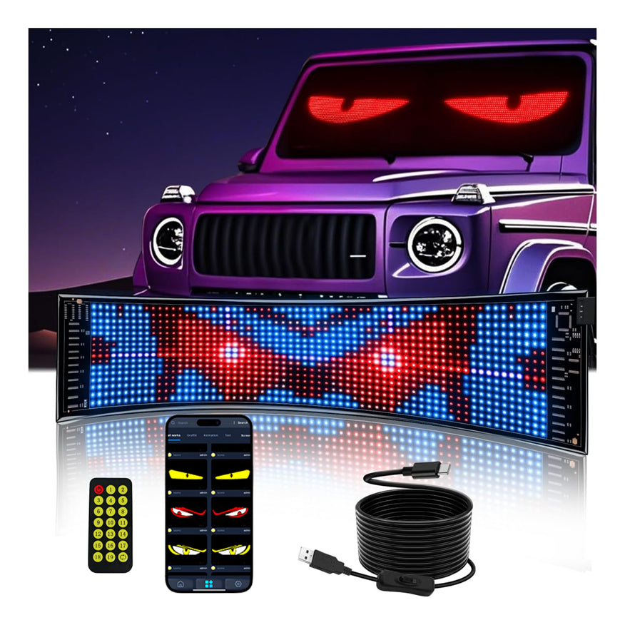 Cartel Led Programable Flexible Usb Para Coche Local 60 Cm