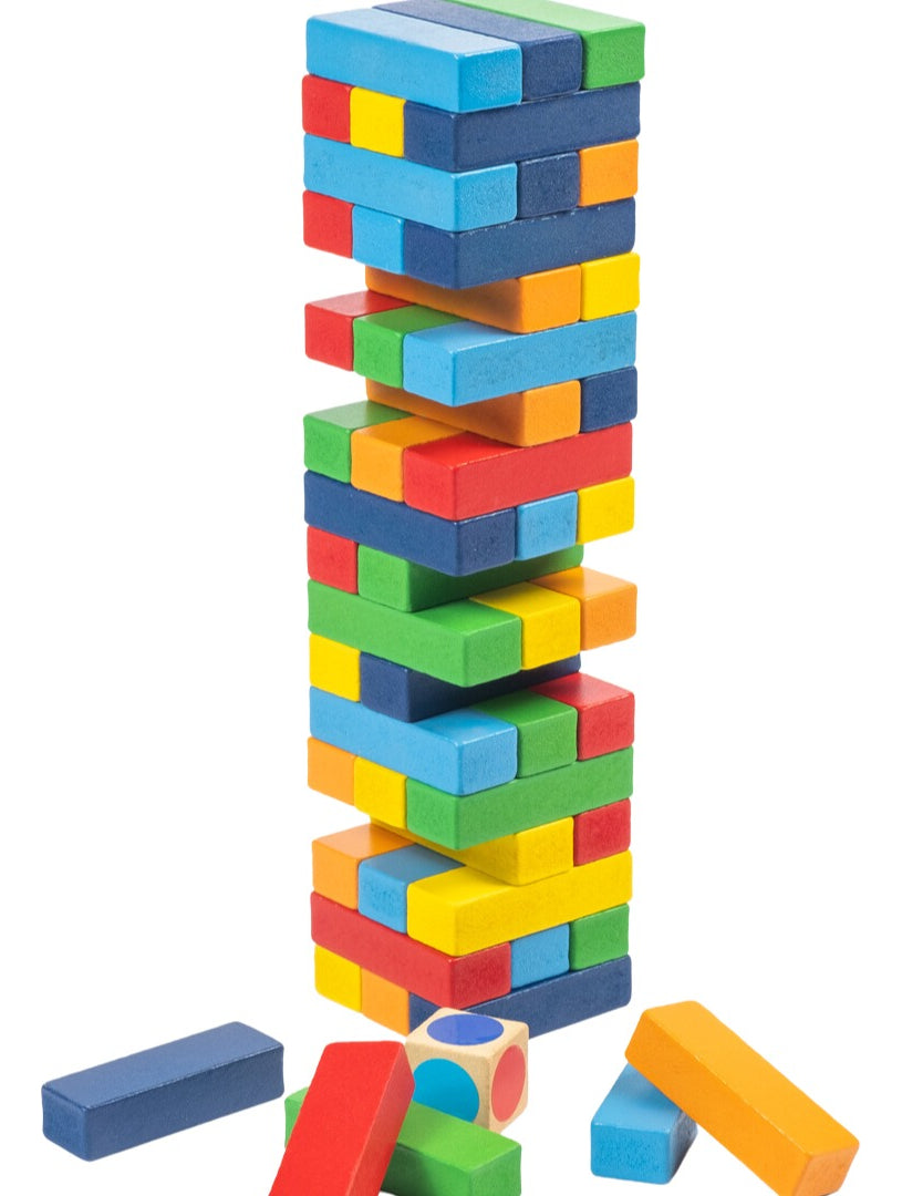 Jenga De Madera Para Niños Torre De Colores