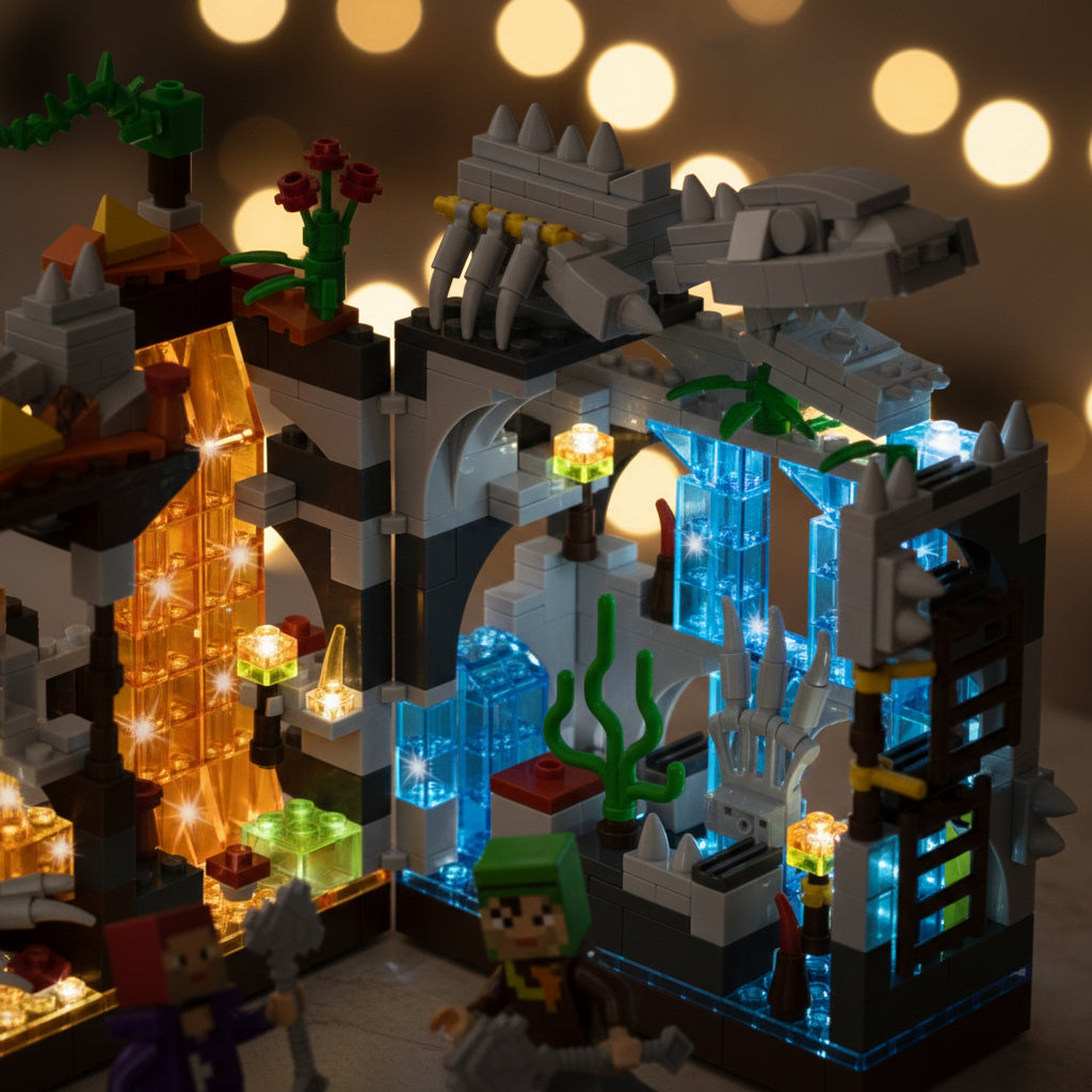 My World Minecraft Gt-129 621 Piezas Luz Colores Dinosaur