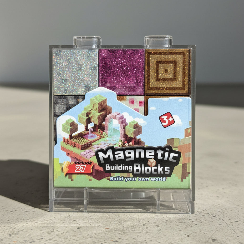 Cubos Magneticos Caja Crista Bloque 27 Piezas Minecraft Iman