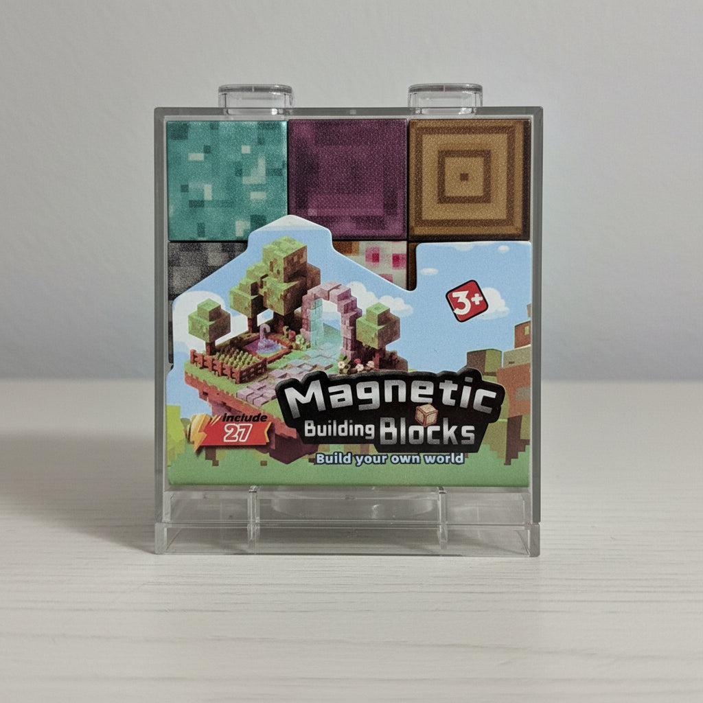 Cubos Magneticos Caja Crista Bloque 27 Piezas Minecraft Iman