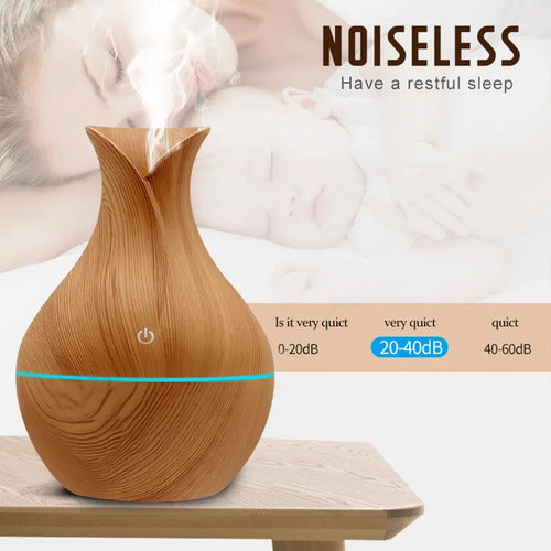 Humidificador Simil Madera Vaporizador Aire Saludable Usb