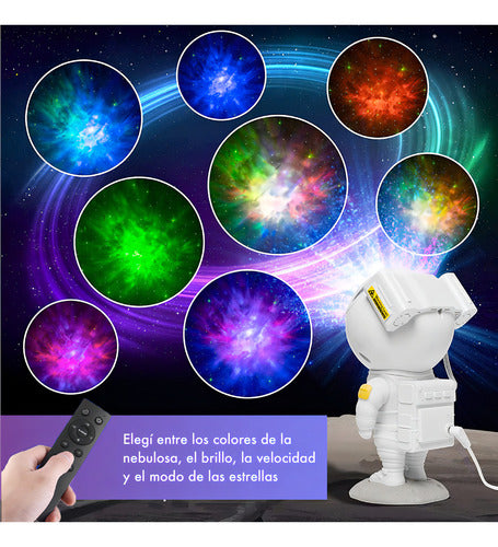 Lampara Proyector De Galaxia En Forma De Astronauta Noche Co