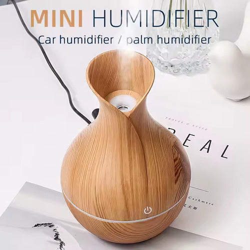 Humidificador Simil Madera Vaporizador Aire Saludable Usb