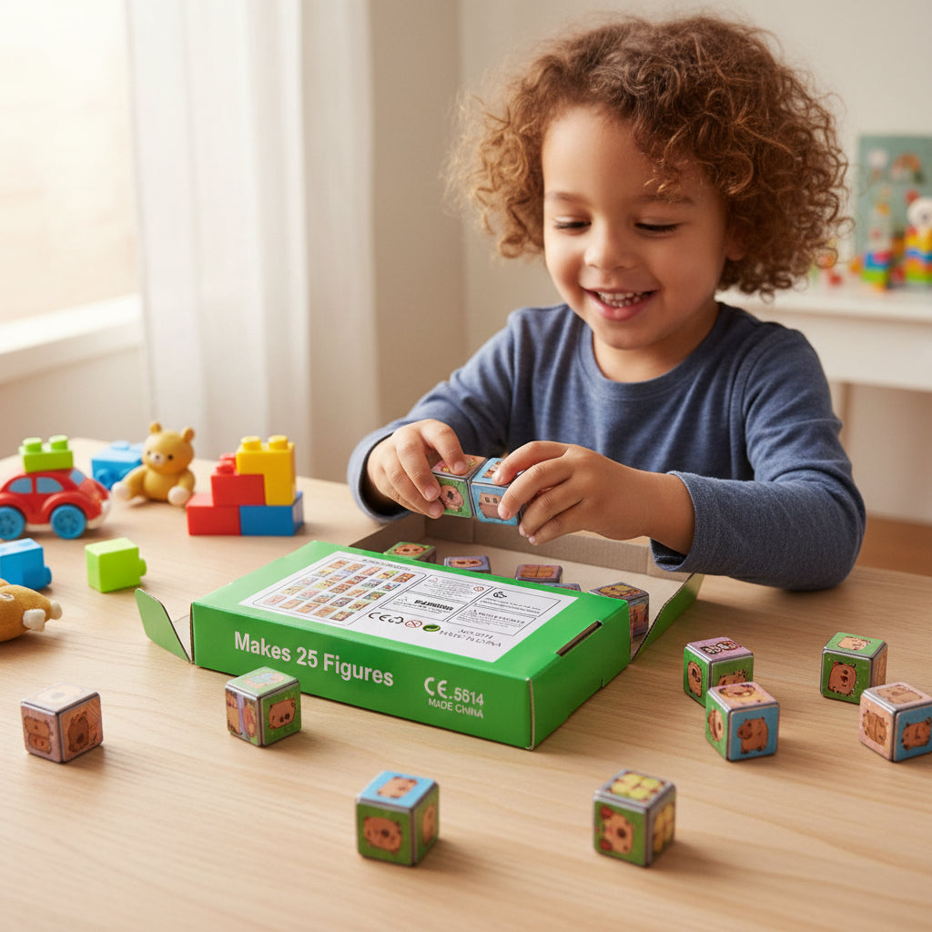 Cubos Magneticos Caja 50 Piezas Iman Capybara Brainrot