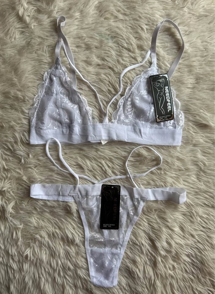 Conjunto Bralette Con Colaless Encaje Lenceria