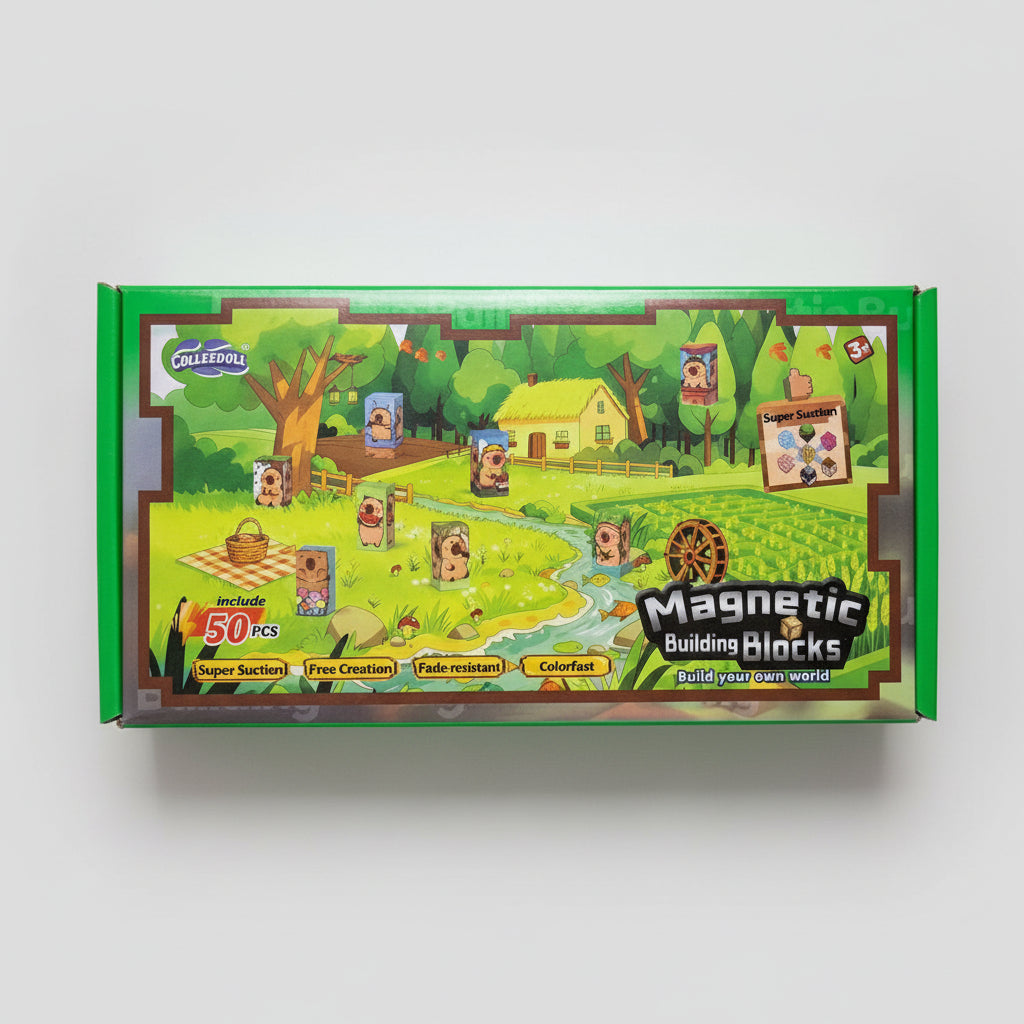 Cubos Magneticos Caja 50 Piezas Iman Capybara Brainrot