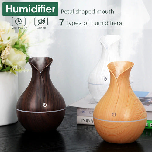 Humidificador Simil Madera Vaporizador Aire Saludable Usb