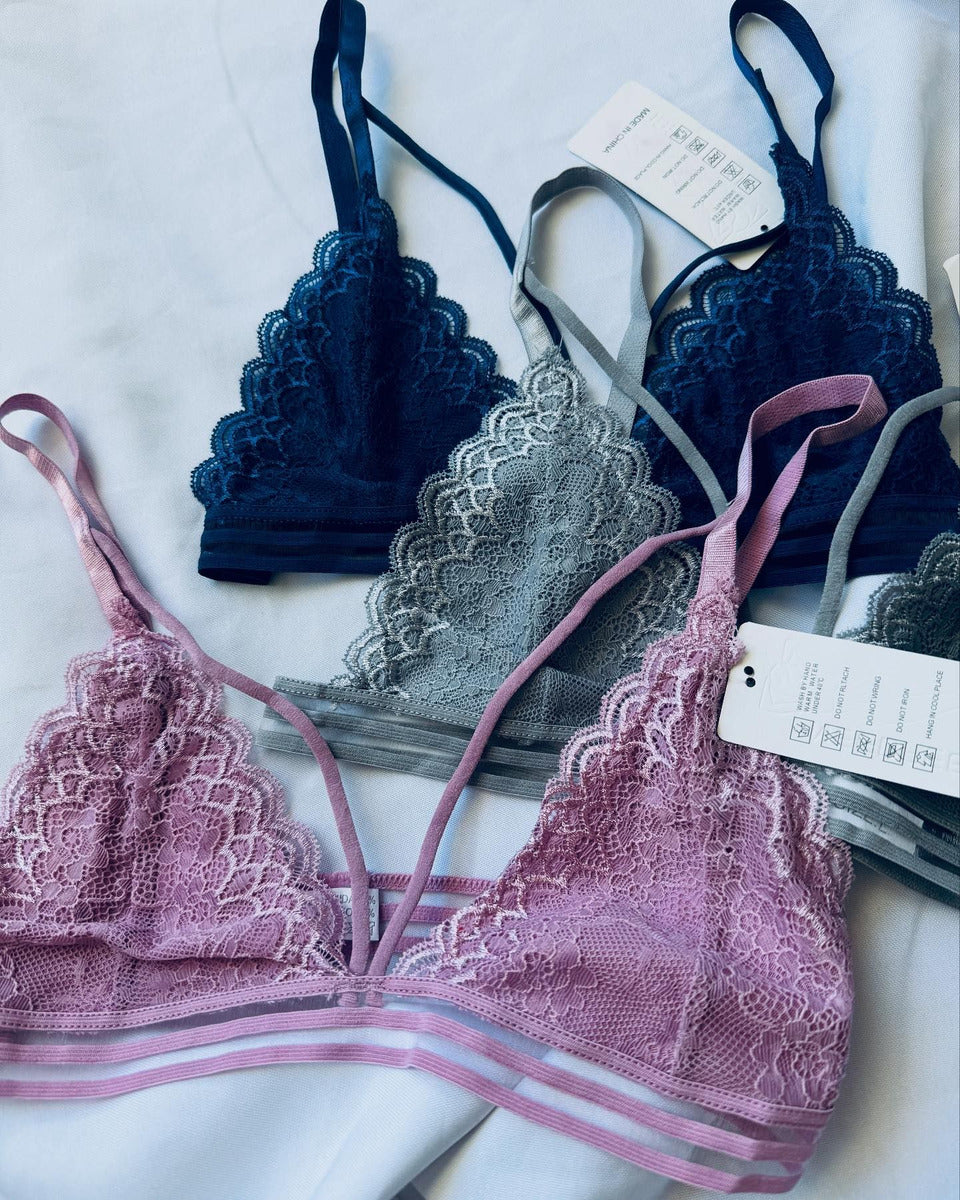 Conjunto Bralette Con Colaless Encaje Lenceria
