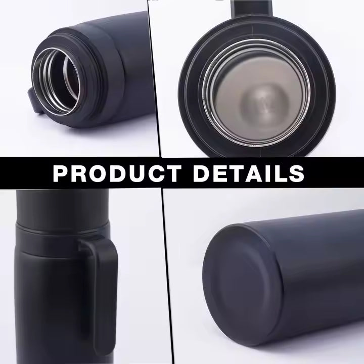 Set Termo Media Manija Acero Inox 1l Mate Termico Bombilla