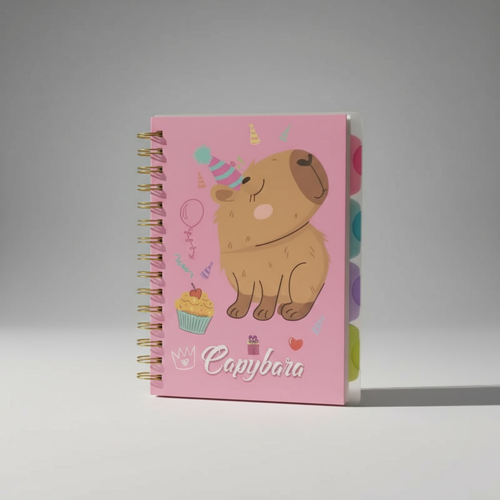 Agenda Cuaderno Anillado Capybara Con Separadores