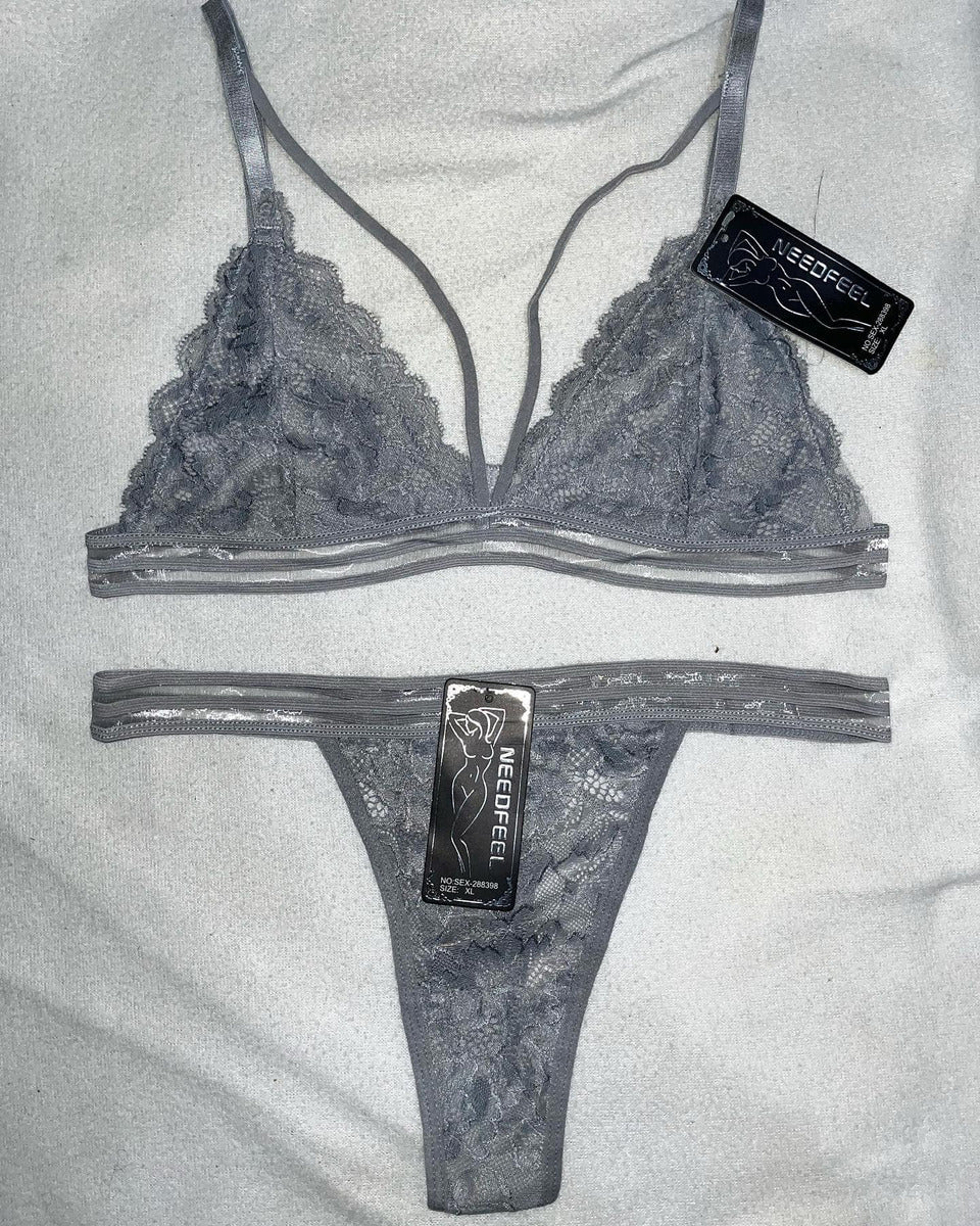 Conjunto Bralette Con Colaless Encaje Lenceria