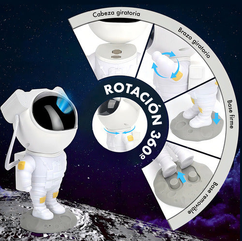 Lampara Proyector De Galaxia En Forma De Astronauta Noche Co