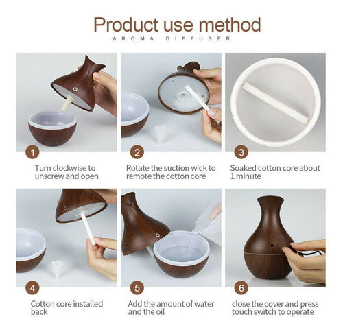 Humidificador Simil Madera Vaporizador Aire Saludable Usb