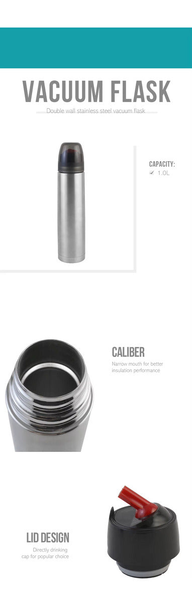 Termo Bala Acero Inoxidable Inox 1 Litro Pico Matero