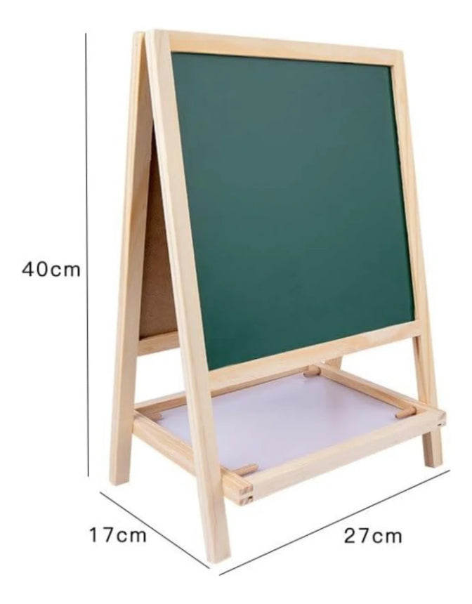 Pizarron Madera Doble Didáctica Numeros Letras For Imantadas