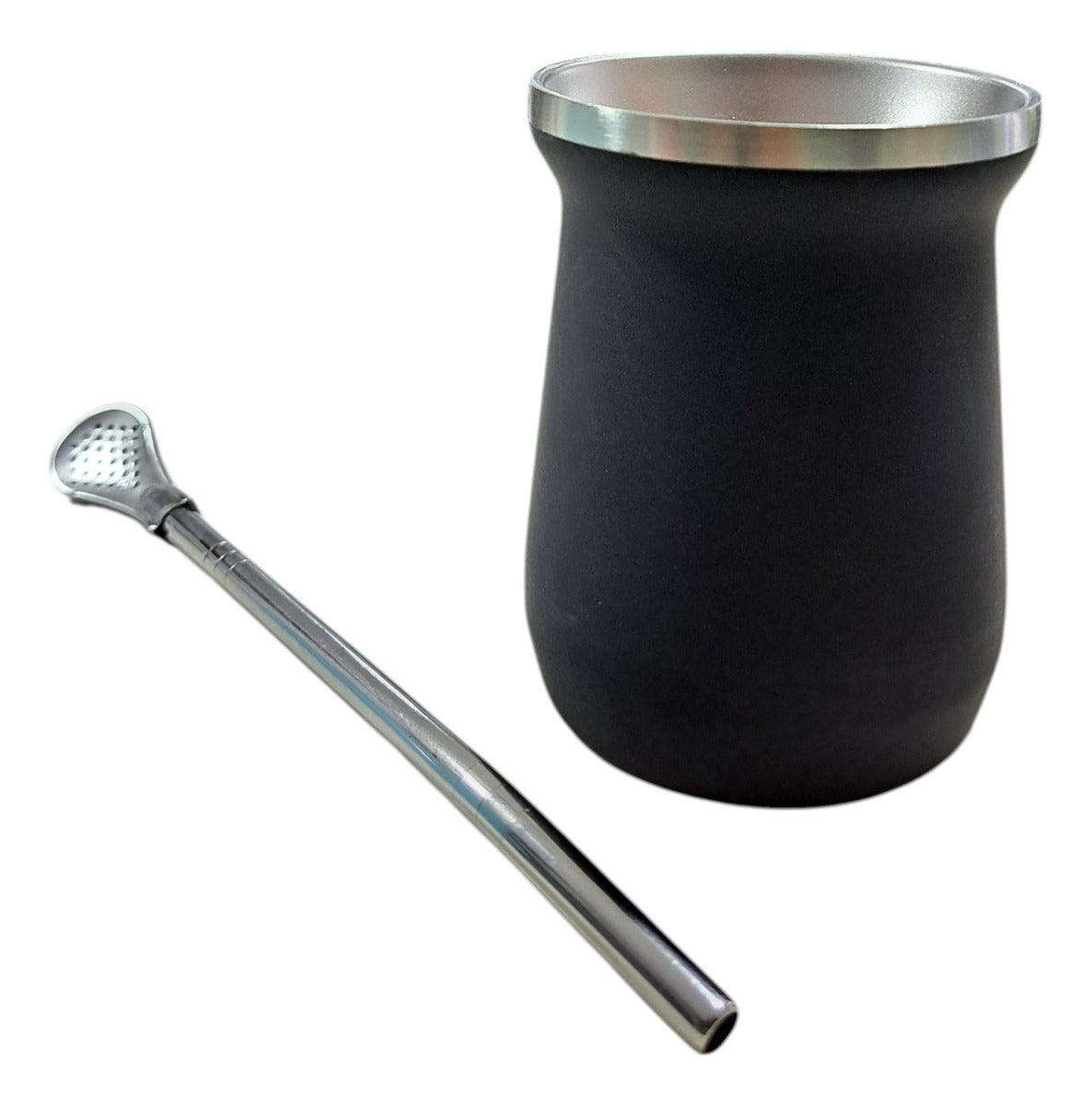 Mate Térmico De Acero Inox Doble Pared Y Bombilla 160 Ml