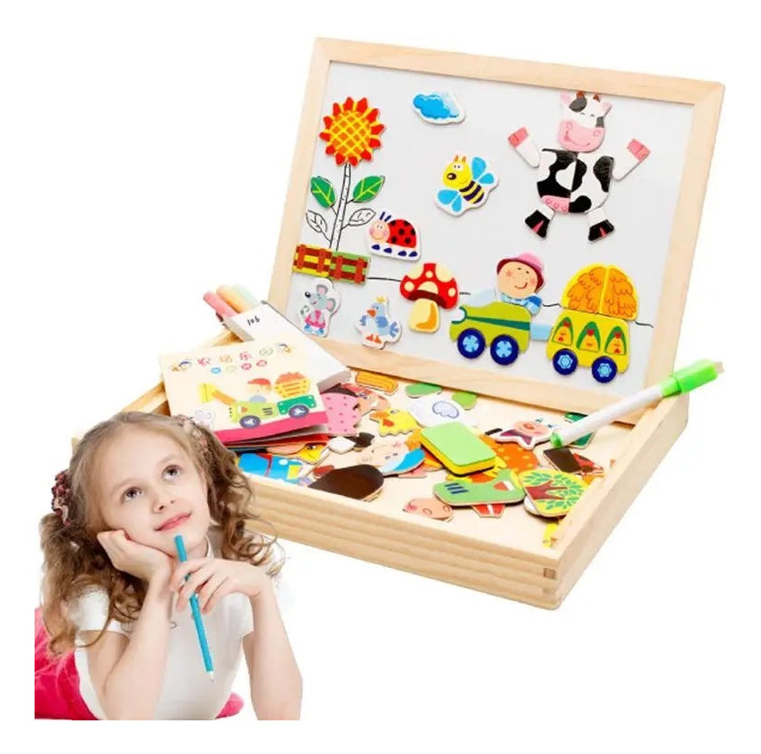 Bloques Magnético Madera Rompecabezas Mixo Table Dibujo