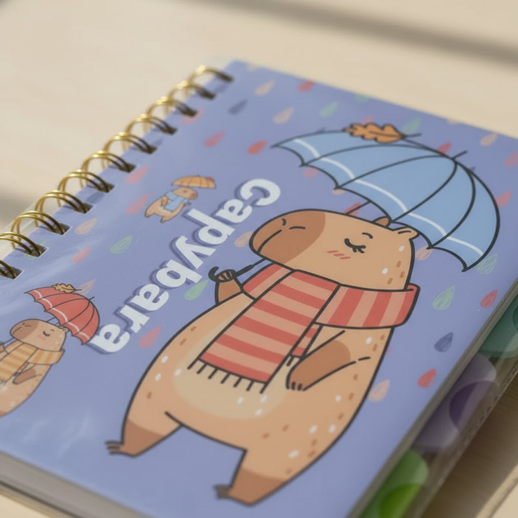 Agenda Cuaderno Anillado Capybara Con Separadores