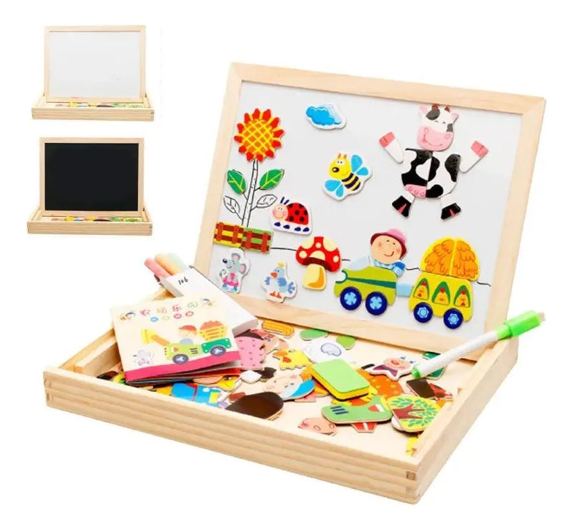 Bloques Magnético Madera Rompecabezas Mixo Table Dibujo