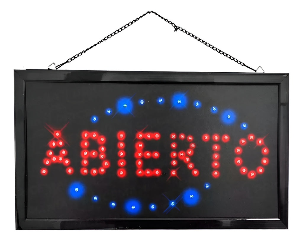 Abierto Cartel Luminoso Led 48 X 25 Cm Oferta Especial