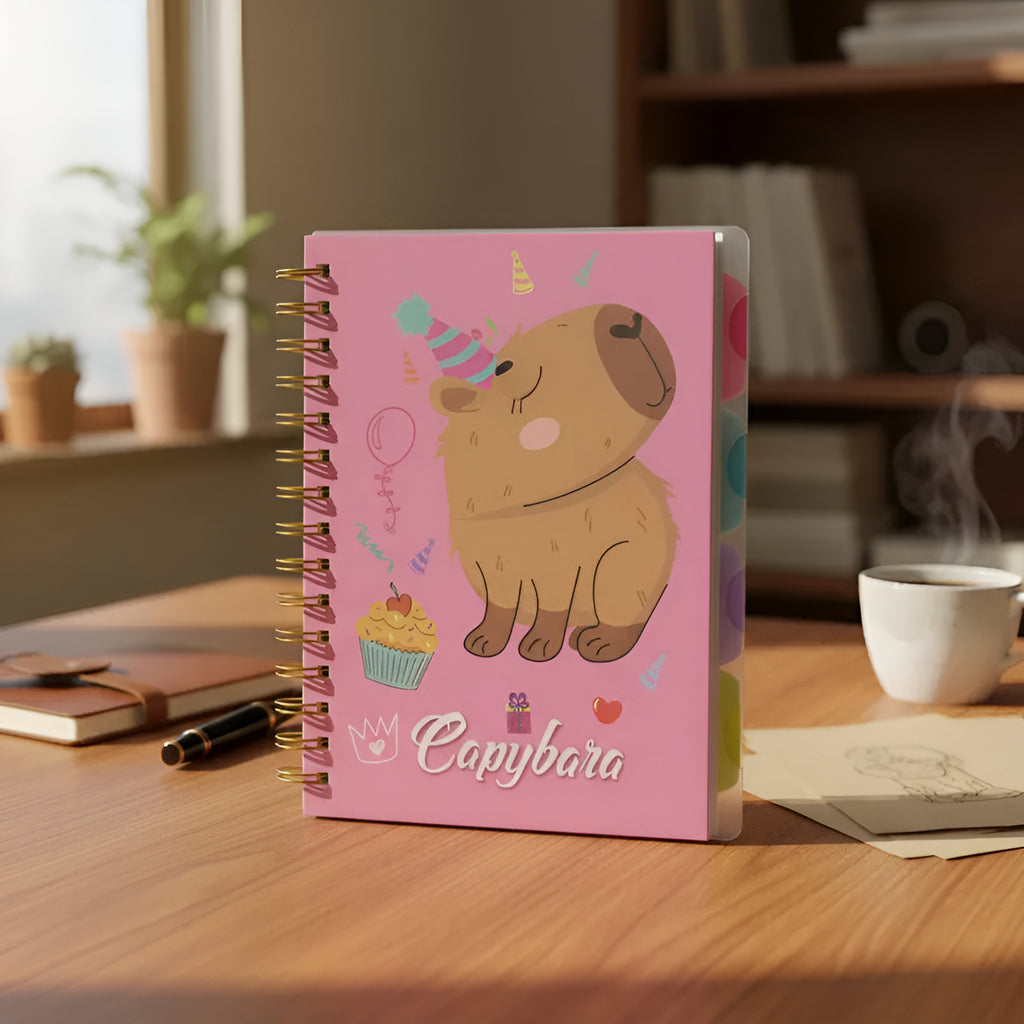 Agenda Cuaderno Anillado Capybara Con Separadores