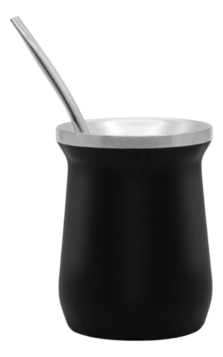 Mate Térmico De Acero Inox Doble Pared Y Bombilla 160 Ml