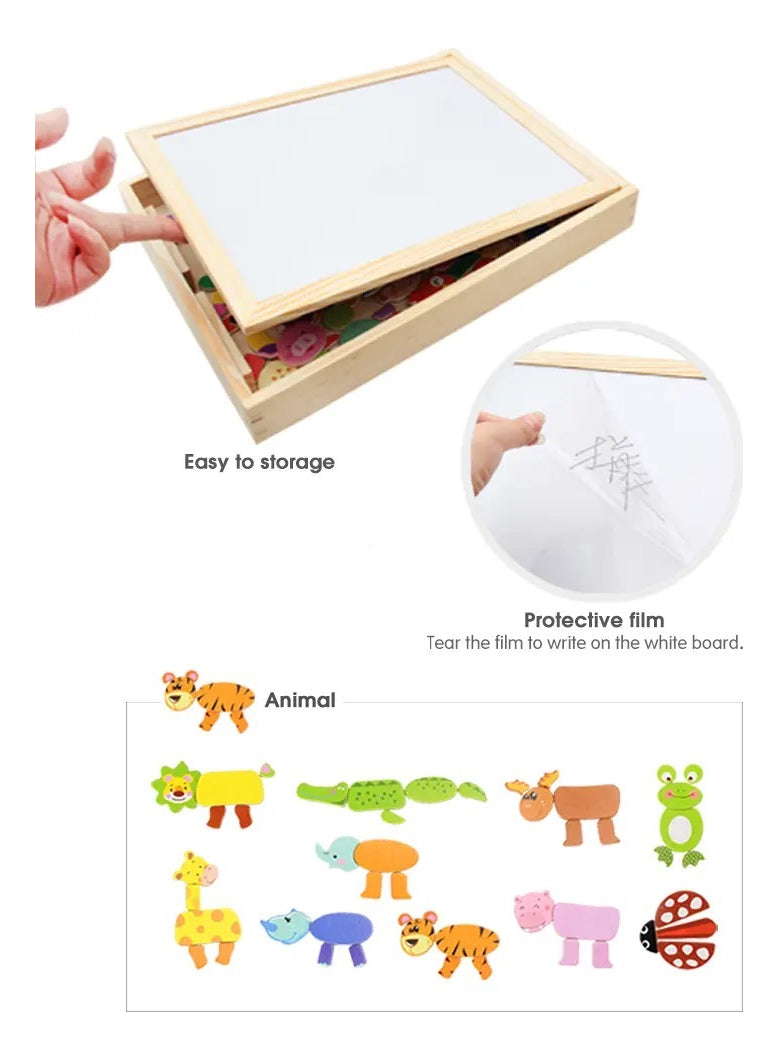 Bloques Magnético Madera Rompecabezas Mixo Table Dibujo