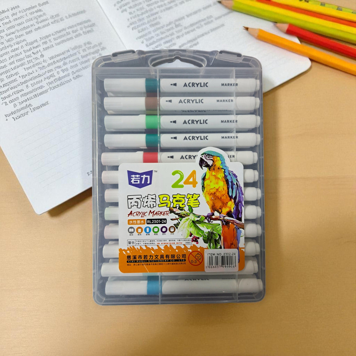 Marcadores Acrílicos Profesional Loro X24 Unidades Valija