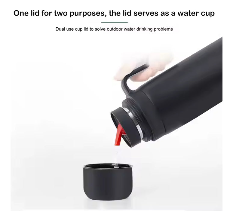 Set Termo Media Manija Acero Inox 1l Mate Termico Bombilla