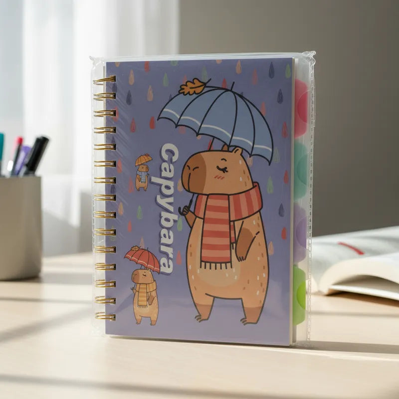 Agenda Cuaderno Anillado Capybara Con Separadores