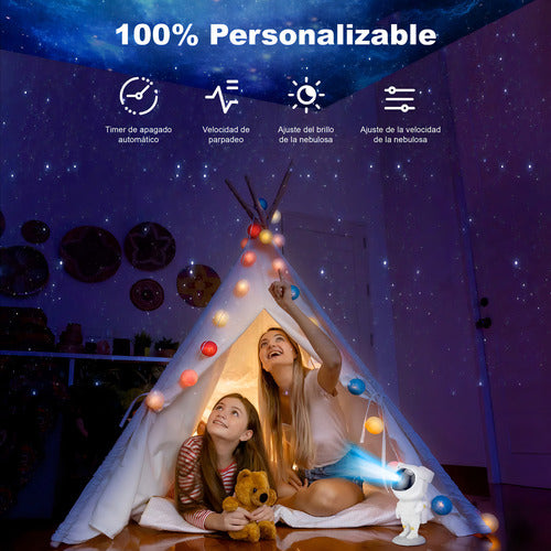 Lampara Proyector De Galaxia En Forma De Astronauta Noche Co