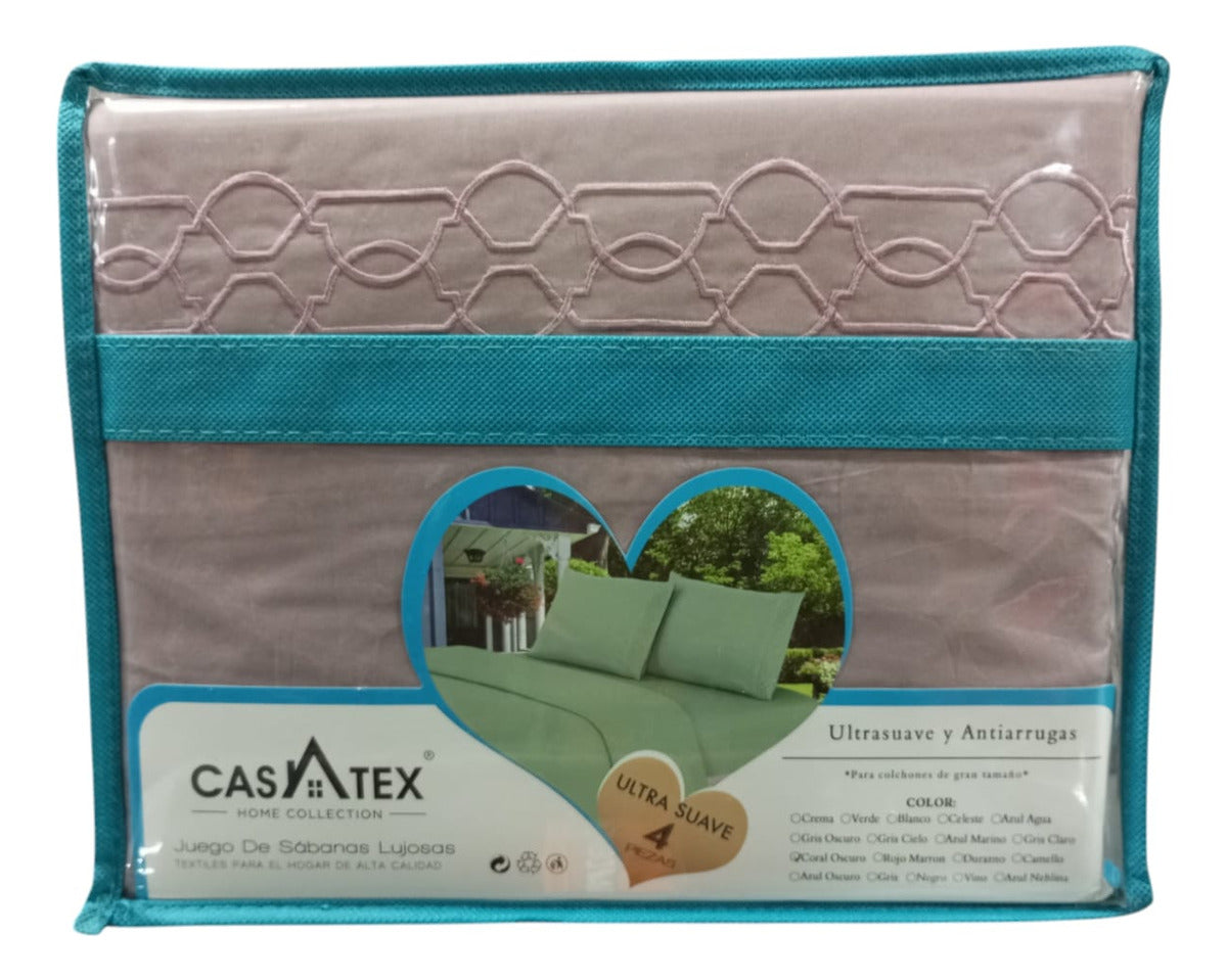 Juego De Sabanas Premium Queen Size 2 Plazas Y Media Casatex