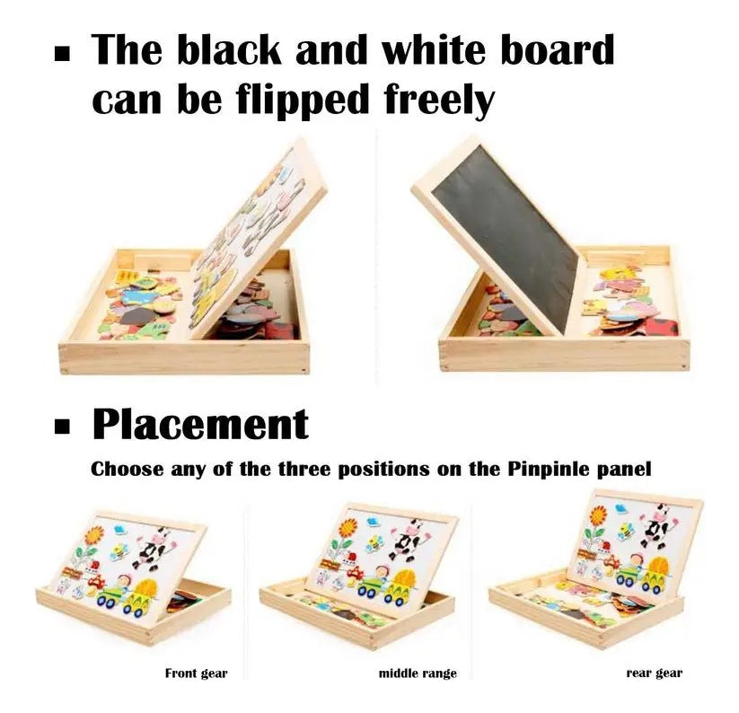 Bloques Magnético Madera Rompecabezas Mixo Table Dibujo