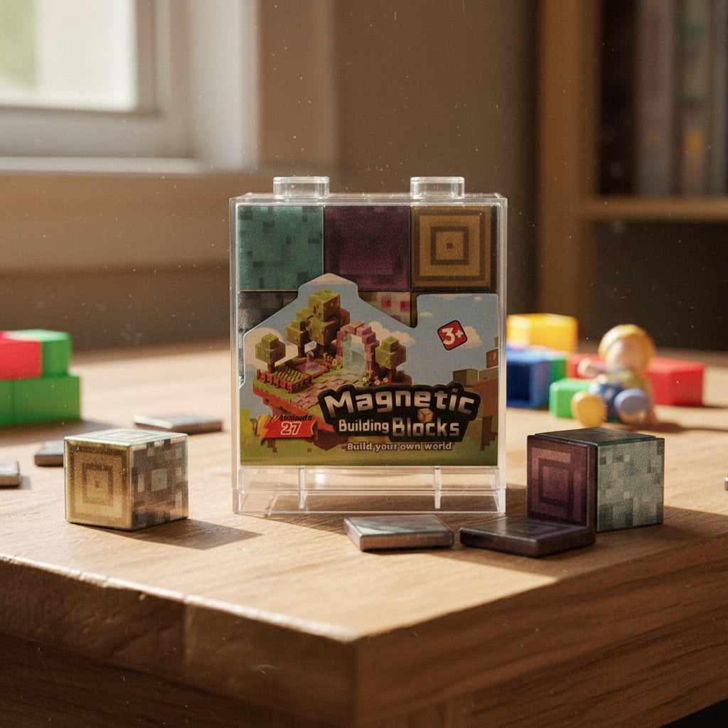 Cubos Magneticos Caja Crista Bloque 27 Piezas Minecraft Iman