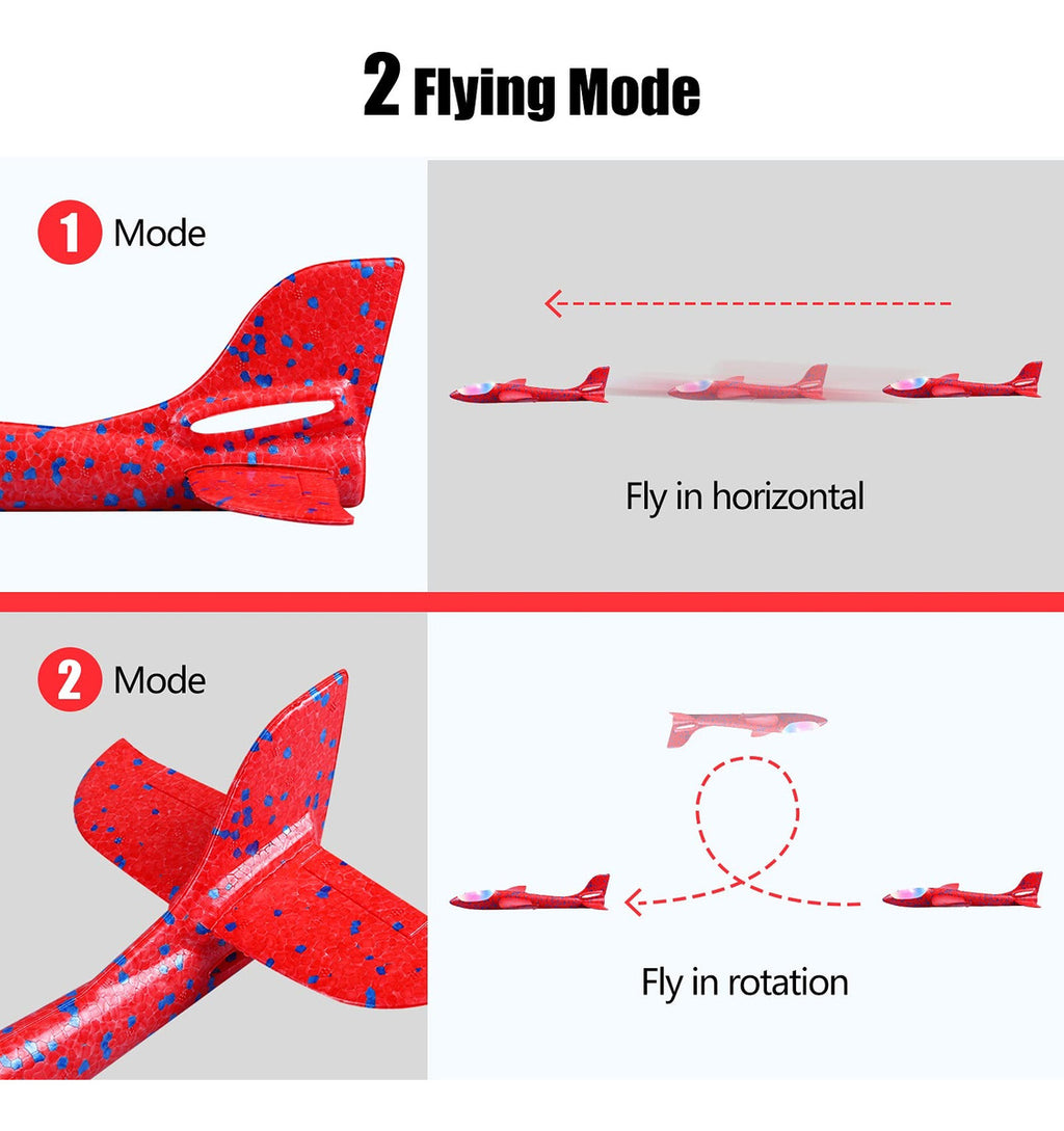 Avion Planeador Con Luz Led  Grande 48cm Ideal Para Regalar