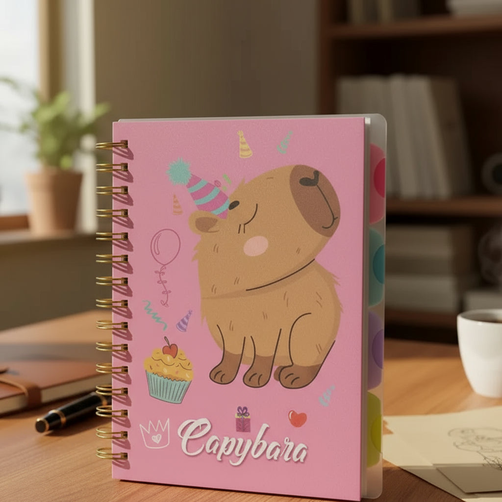 Agenda Cuaderno Anillado Capybara Con Separadores