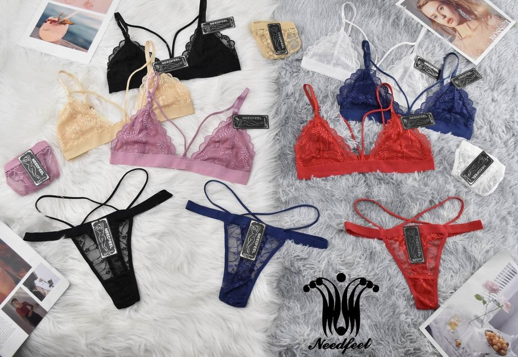 Conjunto Bralette Con Colaless Encaje Lenceria