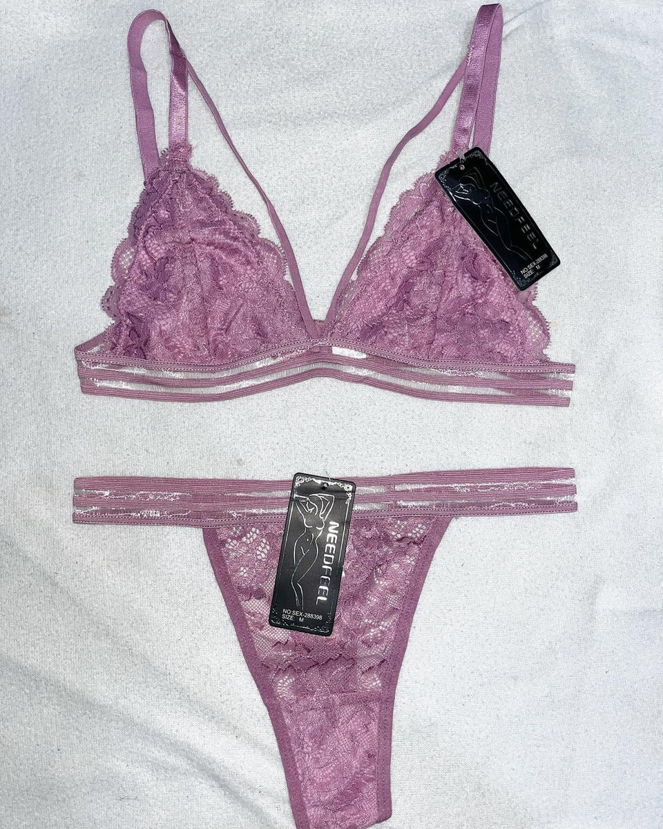 Conjunto Bralette Con Colaless Encaje Lenceria