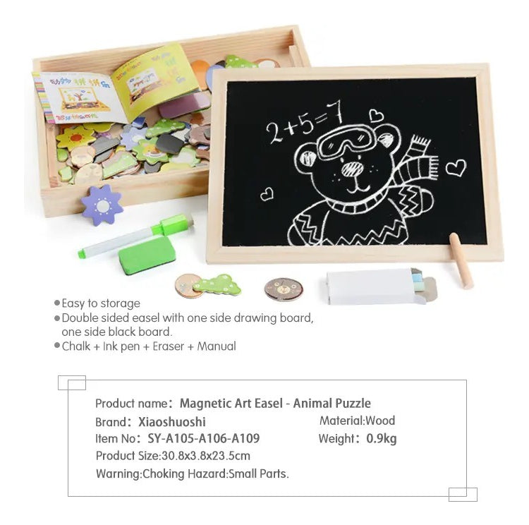 Bloques Magnético Madera Rompecabezas Mixo Table Dibujo