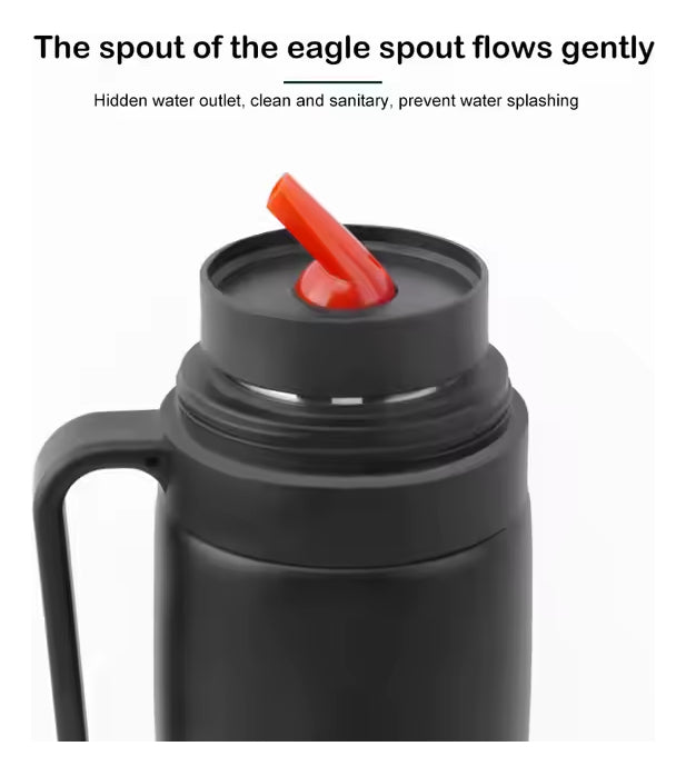 Set Termo Media Manija Acero Inox 1l Mate Termico Bombilla