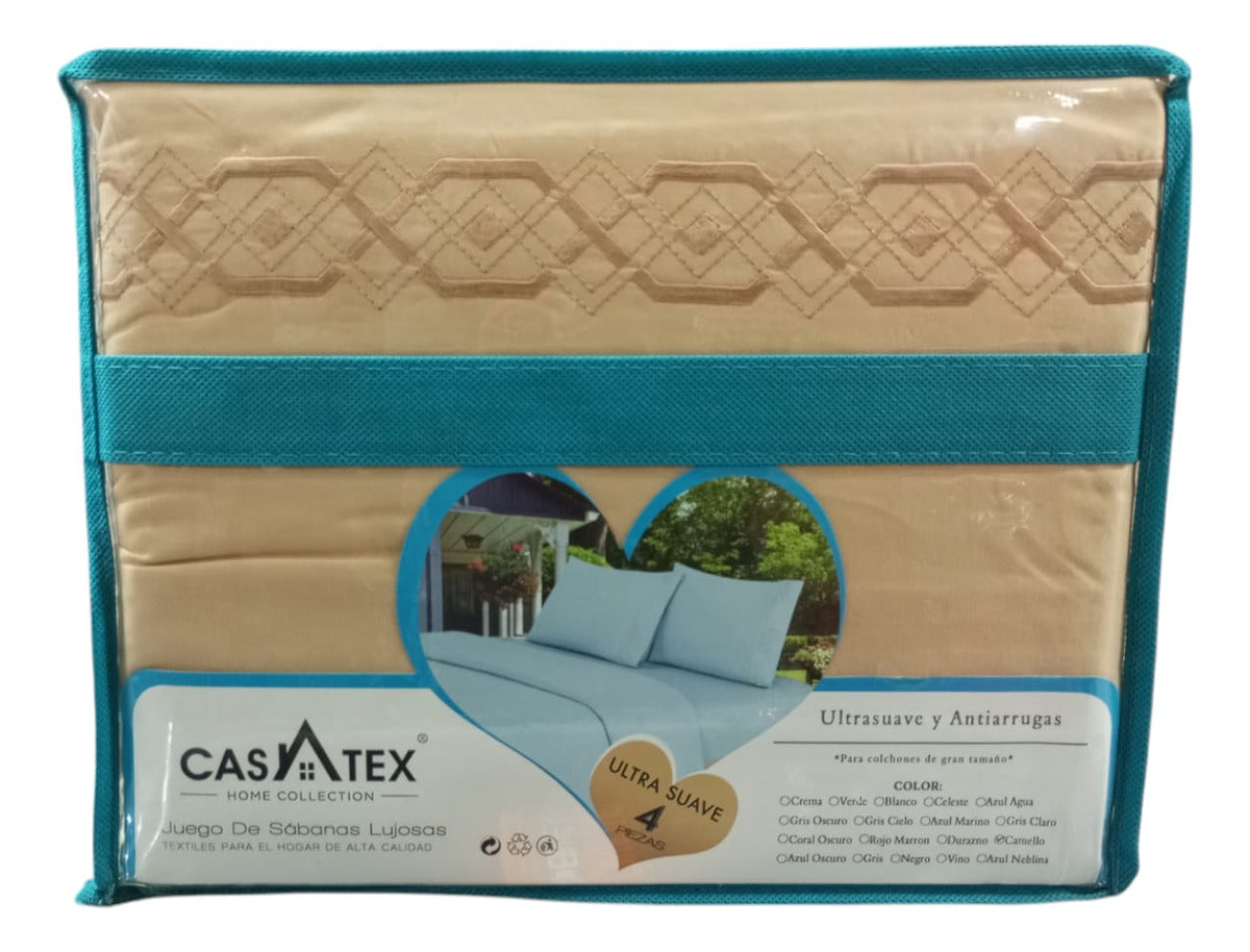 Juego De Sabanas Premium Queen Size 2 Plazas Y Media Casatex