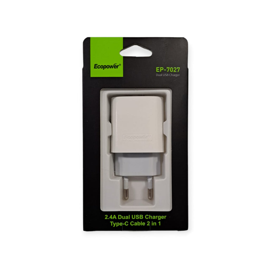 Cargador Pared Rapido Dual Usb Tipo C 2.4a