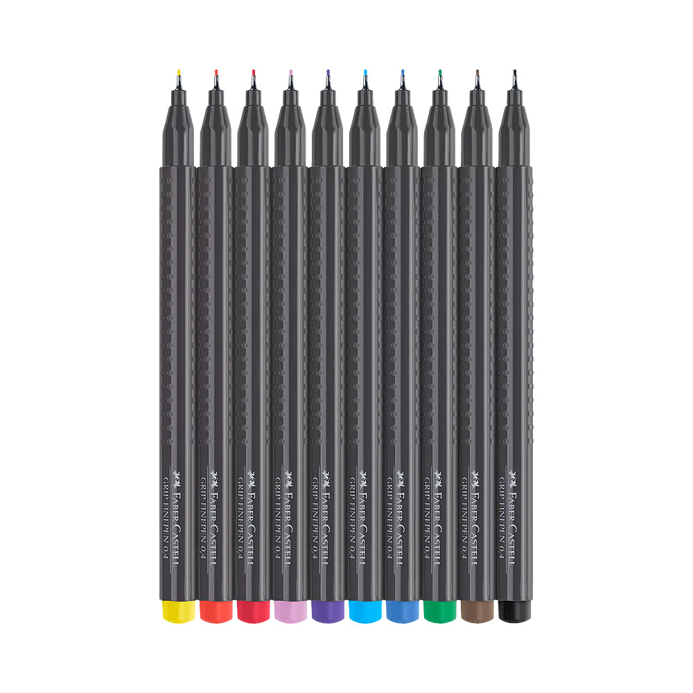Marcadores Microfibras Faber Castell Grip Finepen X 10