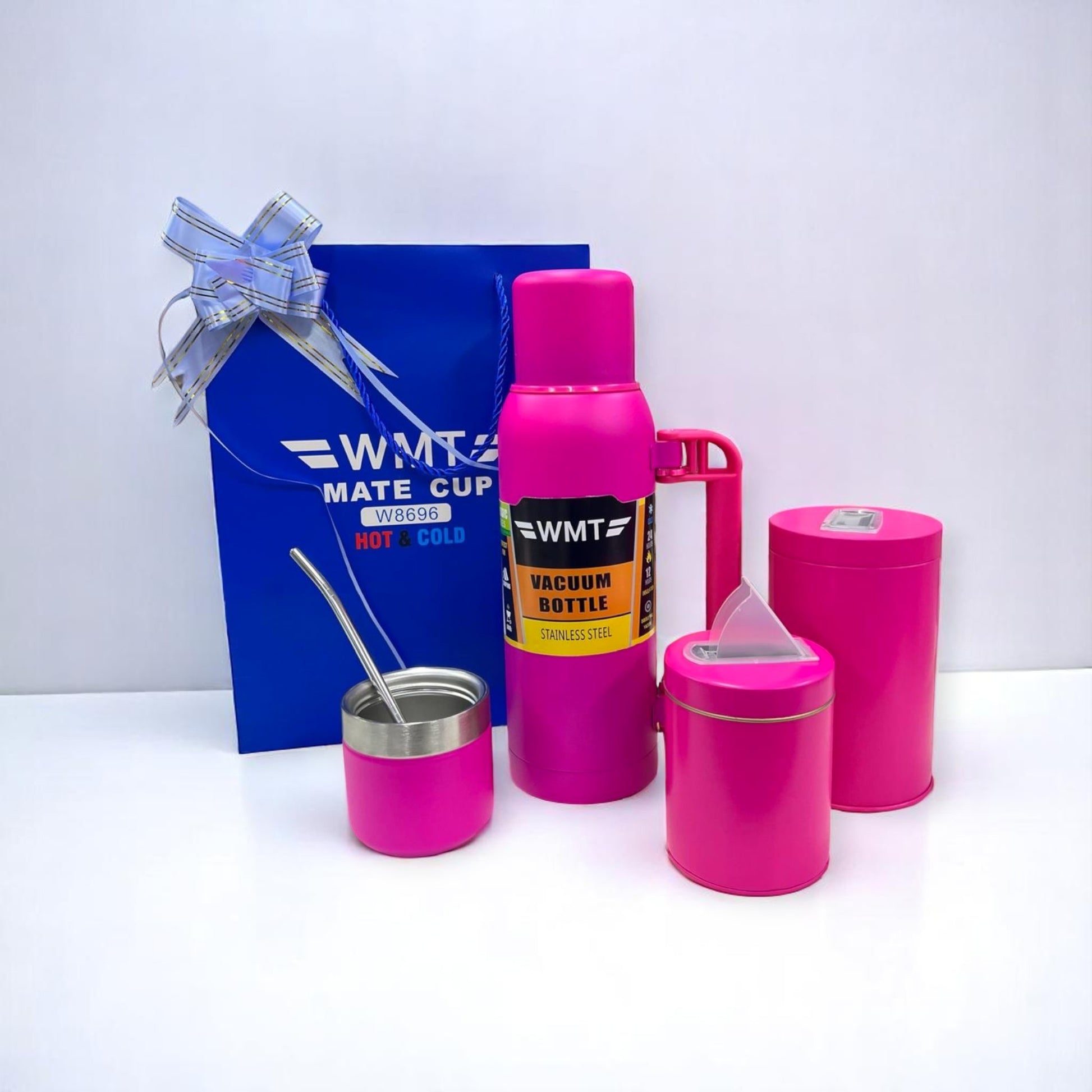 Set Matero Termo Doble Capa 1 Litro Mate Bombilla + Latas