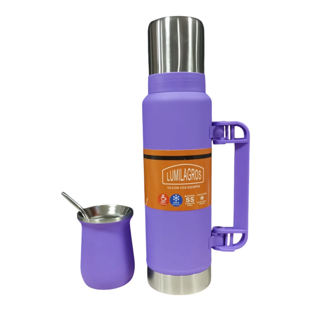 Combo Termo Classic Acero Inoxidable 1.2l + Mate + Bombilla
