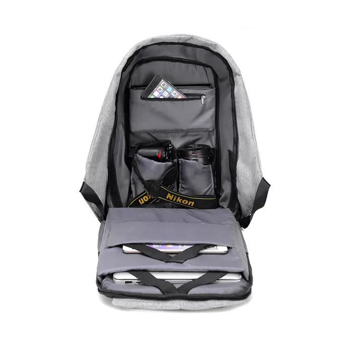 Mochila Antirrobo Impermeable Porta Notebook Usb Anticorte