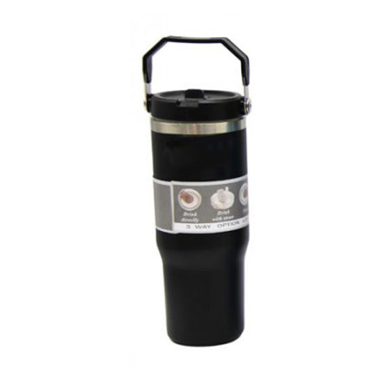 Vaso Termico Acero Con Manija Y Sorbete Flip Straw 900ml